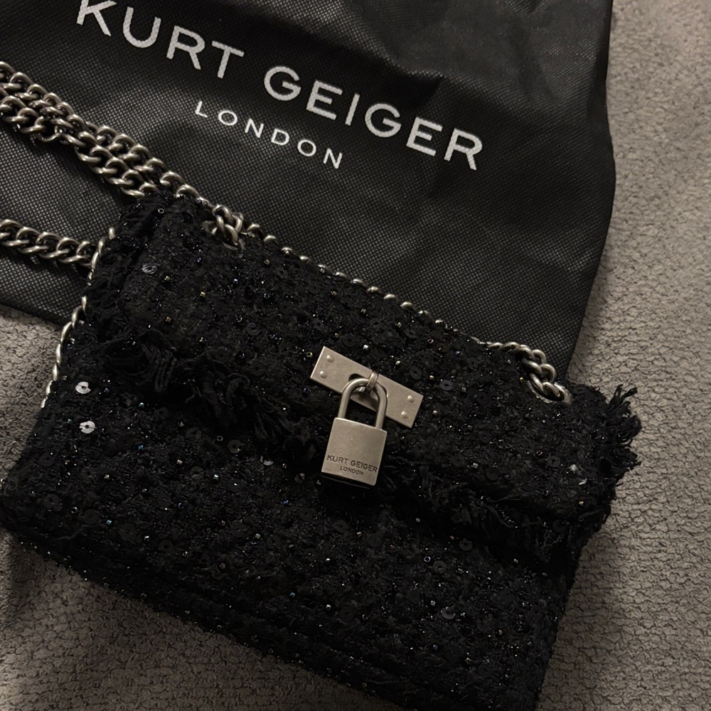 Kurt Geiger Black Sequin Shoulder Bag